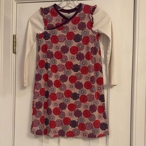 Tea Collection Floral Dress with Cream Sleeves